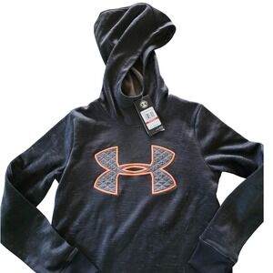Under Armour Womens ColdGear Hoodie Pullover Gray‎ Orange XS NWT $55